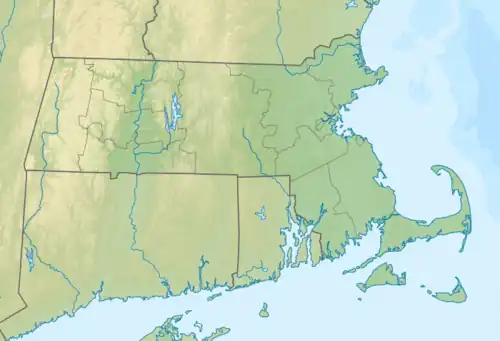 Location of Bartlett Pond in Massachusetts, USA.