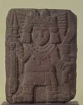 Relief with  Maize Goddess (Chicomecóatl), Stone, Aztec.