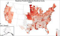 Map of Republican presidential election results by county