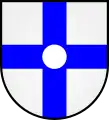 Argent a cross azure pierced of the field