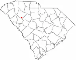 Location of Cross Hill, South Carolina