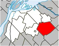 Location within Pierre-De Saurel RCM.