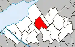 Location within Nicolet-Yamaska RCM