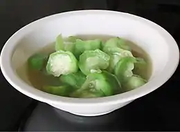 Sayur oyong made with Luffa acutangula.