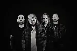 Seether in 2020. L–R: Stewart, Morgan, Humphrey, Lowery