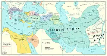 Territory after the death of Lysimachus in 281 BC.  Philetaerus holds just the city of Pergamon and its immediate environs.