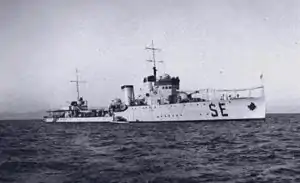 The destroyer Sella, one of the major Italian navy units in the Aegean Sea