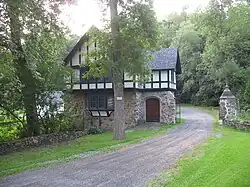 Gate lodge in the Tudor Revival style at Senneville, Quebec, Canada