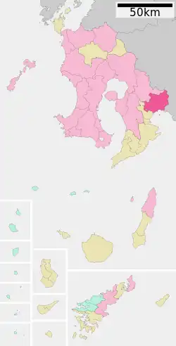 Location of Shibushi in Kagoshima Prefecture