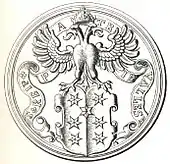 1582 seal (S(igillum) REIP(ublice) PATRIE VALLESY) of Sieben Zenden