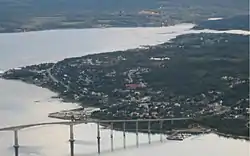 View of Silsand with the bridge to Finnsnes