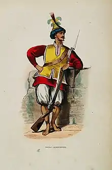 Depiction of a Nguyễn Dynasty soldier, 1844