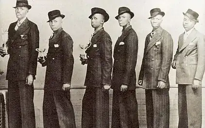 Solomon Linda's Original Evening Birds formed in 1933, pictured in 1941.