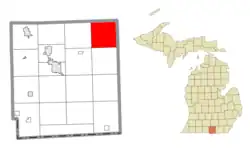 Location within Hillsdale County