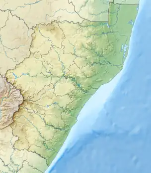 Map showing the location of Ithala Game Reserve