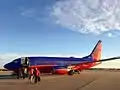 Southwest Airlines 737-700 charter deplaning at MGM Airport