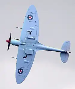 A Spitfire's underside 'azure' paint scheme, meant to hide it against the sky