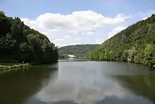 View of the dam from the lake