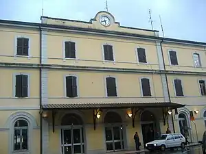 The entrance to the passenger building.