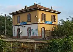 Railway station.