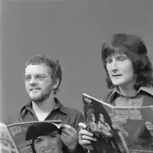 Egan (left) in 1973, with Gerry Rafferty