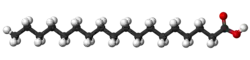 Ball-and-stick model of stearic acid