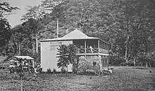 Stevenson's home at Vailima, prior to extension.