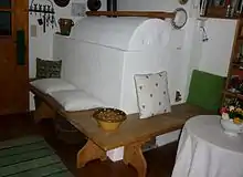 Stove in the living room of a German farm