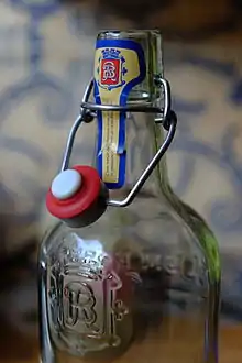 An opened "flip-top" bottle