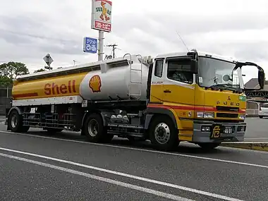 Semi tank trailer in Japan