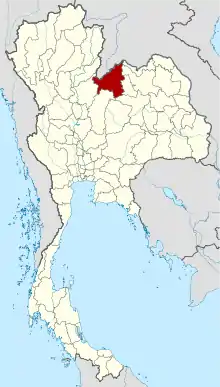 Map of Thailand highlighting Loei province