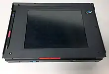 The 360PE folded in its 'tablet' mode allowing the laptop to be held as a tablet would