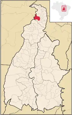 Location in Tocantins  state