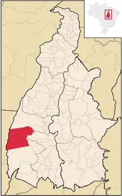 Location of Lagoa da Confusão in the State of Tocantins