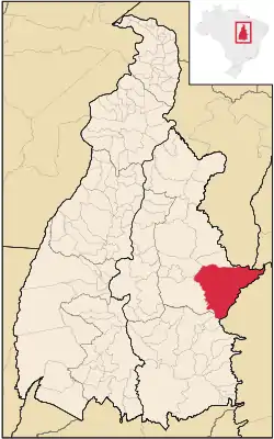 Location of Mateiros in the State of Tocantins