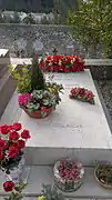 Grave of Pagnol, with Latin inscription "Fontes amicos uxorem dilexit"