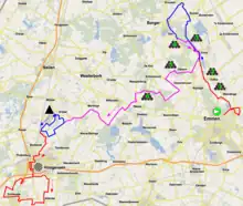 The planned course, shortened due to snowfall