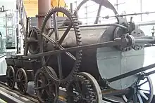 Image 50A replica of Trevithick's engine at the National Waterfront Museum, Swansea (from Rail transport)