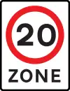 Entrance to a 20 mph speed limit zone