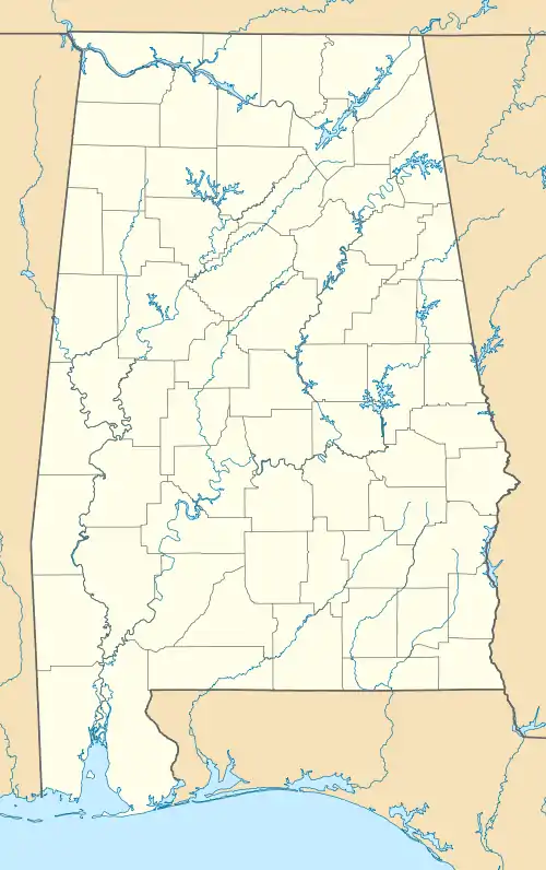 Map showing the location of Cahaba River Wildlife Management Area