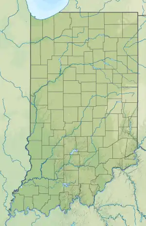 Location of Lake Everett in Indiana, USA.