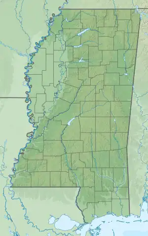 Map showing the location of Noxubee National Wildlife Refuge