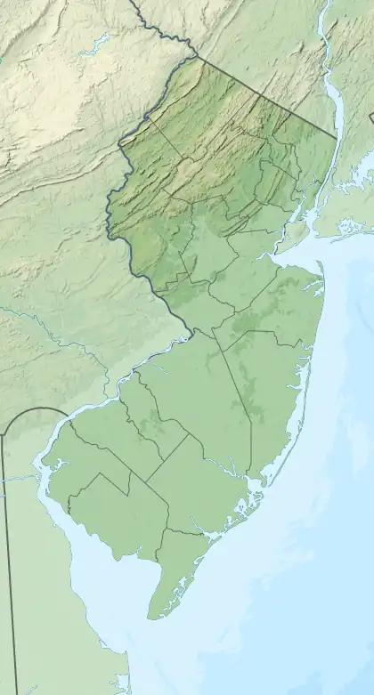 Location of Lake Carnegie in New Jersey, USA.