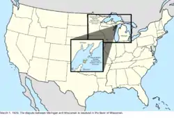 Map of the change to the United States in central North America on March 1, 1926