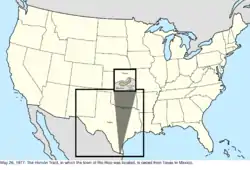 Map of the change to the United States in central North America on May 26, 1977