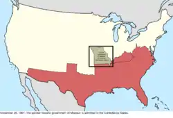 Map of the change to the international disputes involving the United States in central North America on November 28, 1861