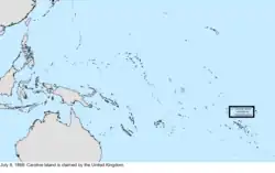 Map of the change to the United States in the Pacific Ocean on July 9, 1868