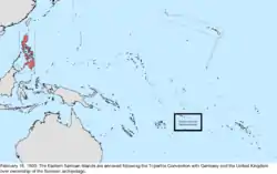 Map of the change to the United States in the Pacific Ocean on February 16, 1900