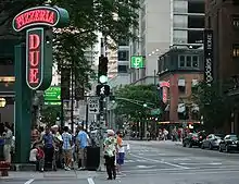 Pizzeria Uno and Due, one block apart in Chicago