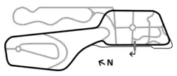 The track layout of Vålerbanen, Innlandet, Norway.